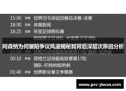 阿森纳为何屡陷争议风波揭秘其背后深层次原因分析